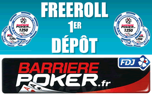 Freeroll 1er dépôt de Barriere Poker