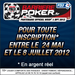 30 euros gratuits sur la salle de poker Barrière Poker jusqu'au 8 juillet