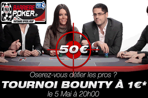 Tournoi Bounty à 1 euro sur BarrierePoker.fr
