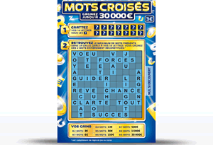 Ticket à gratter Mots Croisés de la FdJ - 30.000 euros à gagner