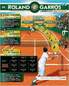 Roland Garros - Nouveau jeu de grattage sur le thème du tennis