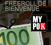 Freeroll de bienvenue sur MyPok 3 tickets pour le mercredi soir