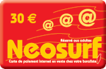 Carte prépayée Neosurf de 30 euros
