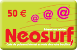 Carte prépayée Neosurf de 50 euros