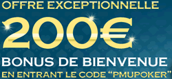 PMU 200 euros de bonus de premier dpt : Code bonus PMUPOKER