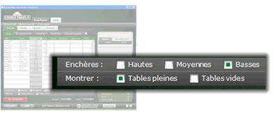 Slection des tables aux enchres moyennes sur EverestPoker.fr