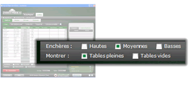 Slection des tables aux enchres moyennes sur EverestPoker.fr
