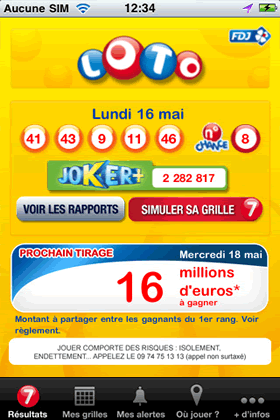 Application du LOTO sur iPhone