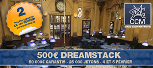 2 packages de 500 euros pour le dreamstack du Cercle Clichy Montmartre à gagner
